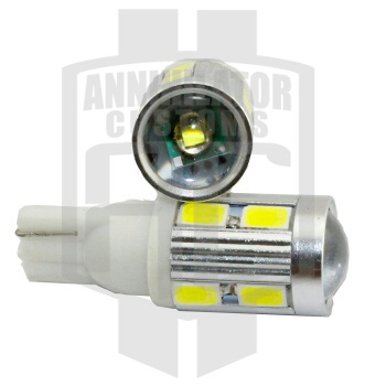 T10/W5W/194 8pc 5630 SMD and 1pc CREE 3W LED Light Bulbs in Lens