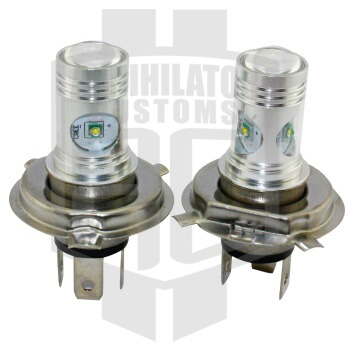 H4 5pc CREE LED Light Bulbs in Lens