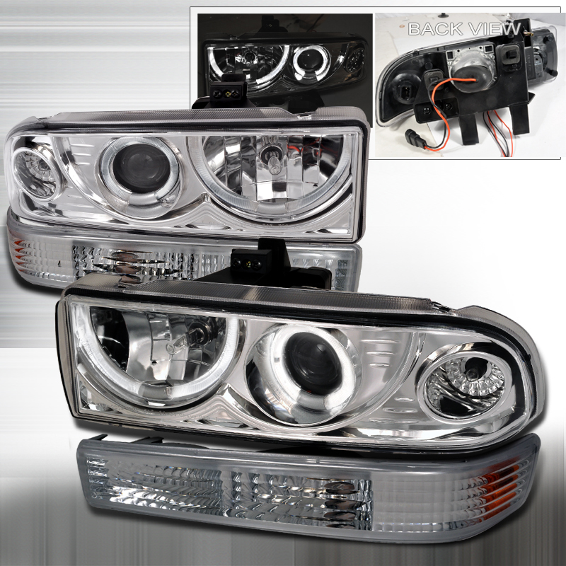 Combo Projector Headlight Chrome With Bumper Light for Chevrolet S10 years 1998-2004