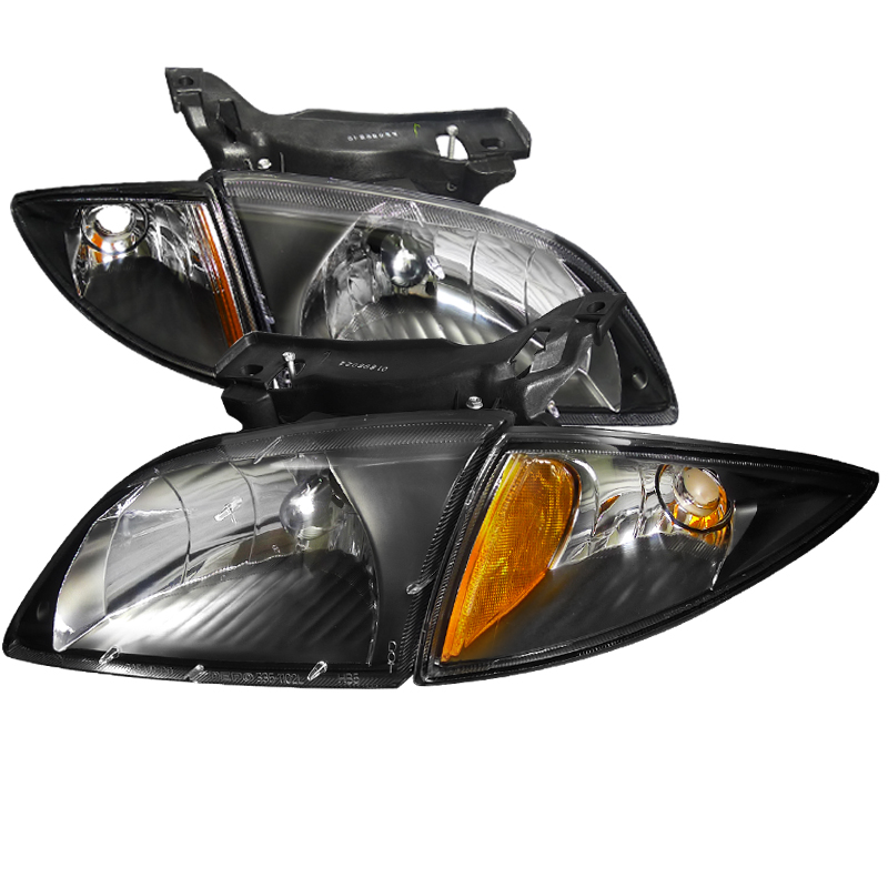 Black Housing Euro Headlight With Corner for Chevrolet  Cavalier years 2000-2002