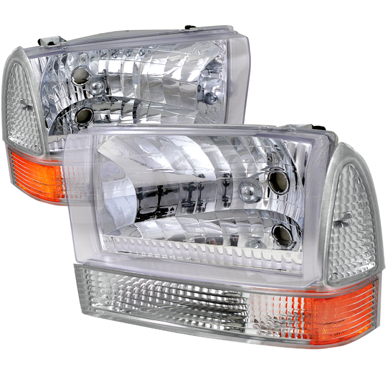 Combo Projector Headlight Chrome Housing With Corner Light  for Ford  F150  years 1999-2004