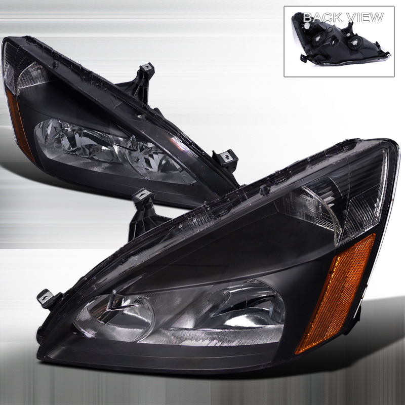 Crystal Housing Headlights - Black for Honda Accord years 2003-2007