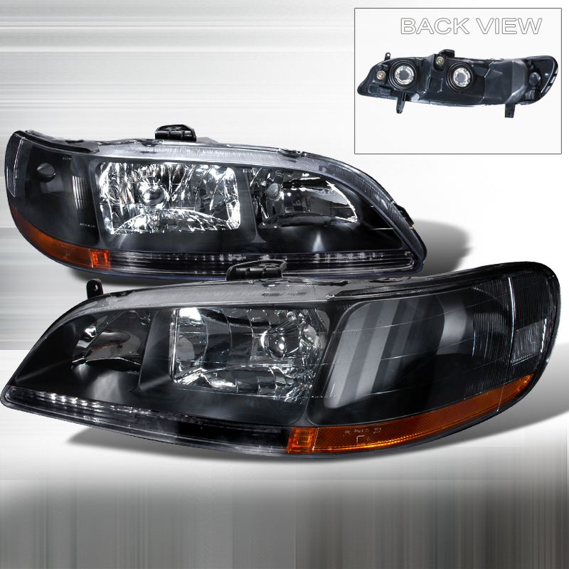 Crystal Housing Headlights Black for Honda Accord years 1998-2002