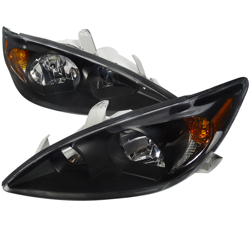 Headlights - Black for Toyota  Camry  years 2002-2004