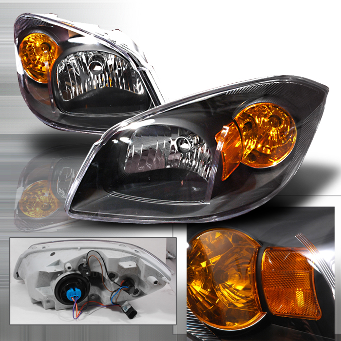 Crystal Housing Headlights Black for Chevrolet Cobalt years 2005-2010