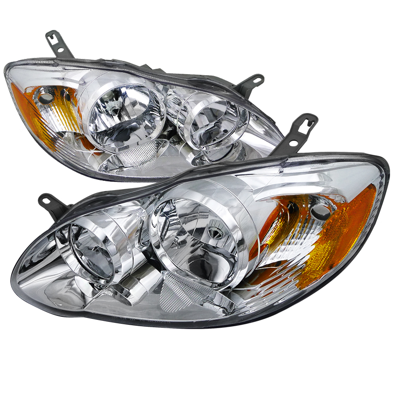 Euro Headlights Chrome Housing for Toyota  Corolla  years 2003-2008