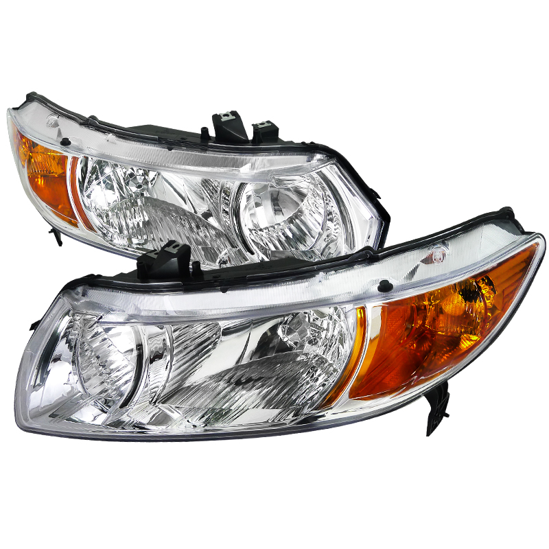 Euro Headlights Chrome Housing for Honda  Civic  years 2006-2010