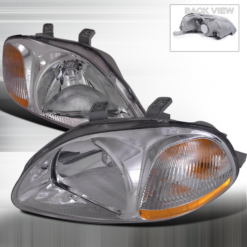 Crystal Housing Headlights Chrome for Honda Civic years 1996-1998