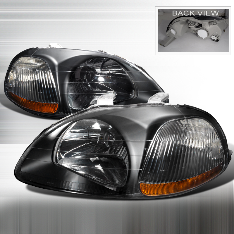 JDM Headlights - Black for Honda Civic years 1996-1998