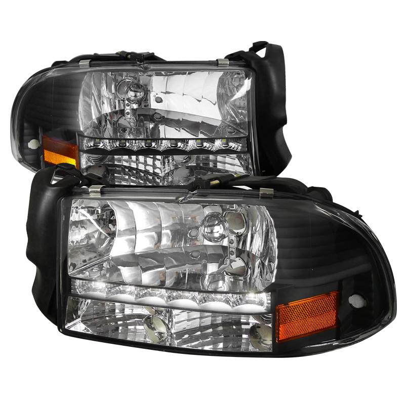 Black Headlight With LED for Dodge  Durango years 1998-2003