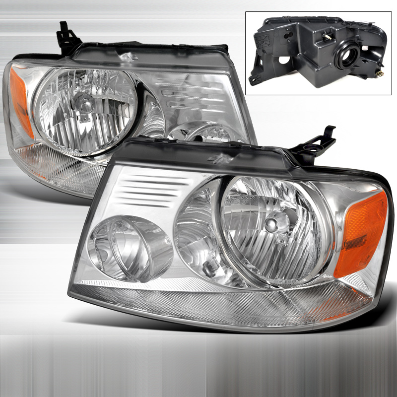 Crystal Housing Headlights Chrome for Ford F150 years 2004-2008