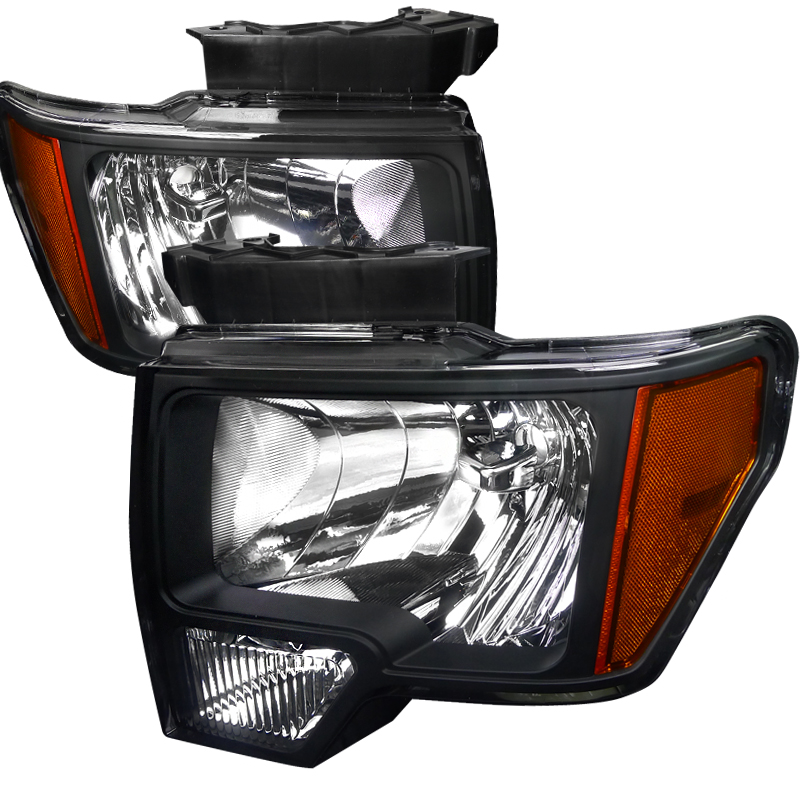 Headlights - Black for Ford  F150  years 2009-2012