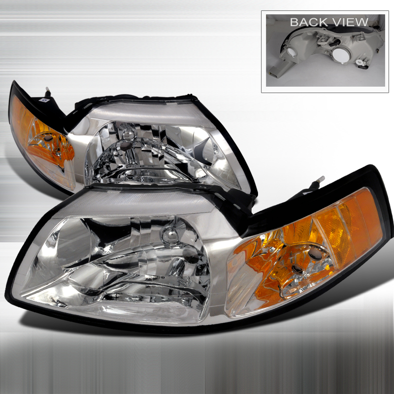 Crystal Housing Headlights Chrome for Ford Mustang years 1999-2004