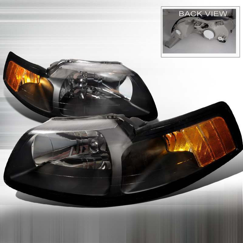 Crystal Housing Headlights Black for Ford Mustang years 1999-2004