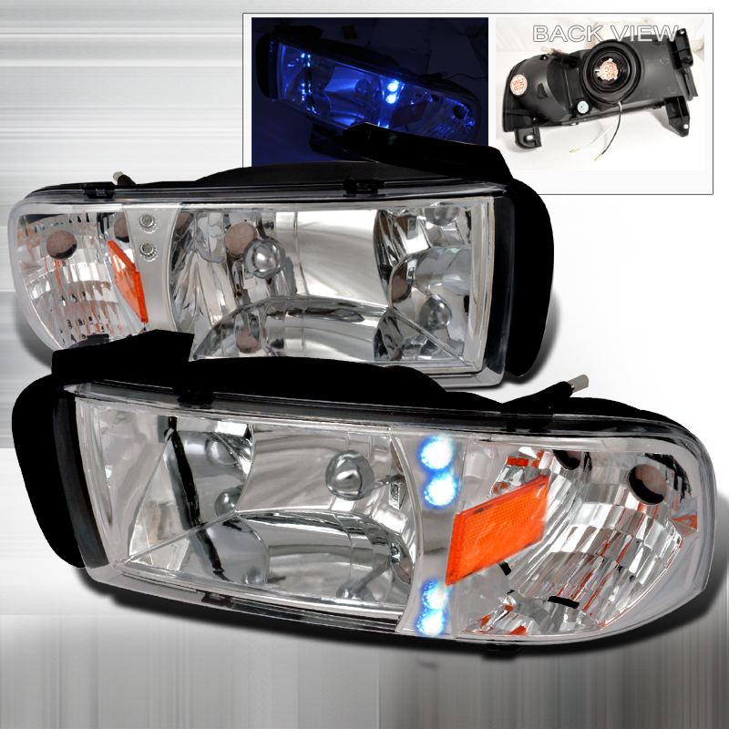 Crystal Housing LED Headlights Chrome for Dodge RAM years 1994-2001