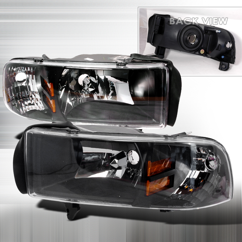 Crystal Housing Headlight Black for Dodge RAM years 1994-2001