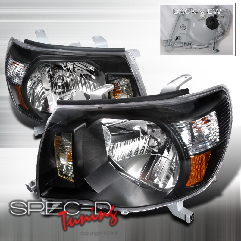 Crystal Housing Headlights Black for Toyota Tacoma years 2005-2007