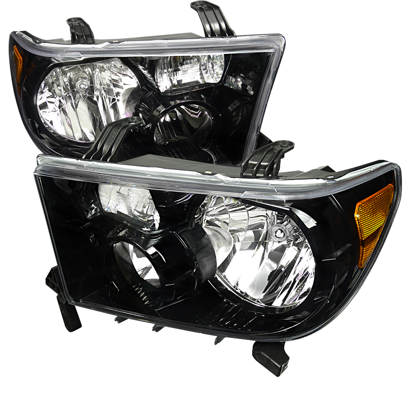 Euro Headlight Black Housing for Toyota  Tundra  years 2007-2011