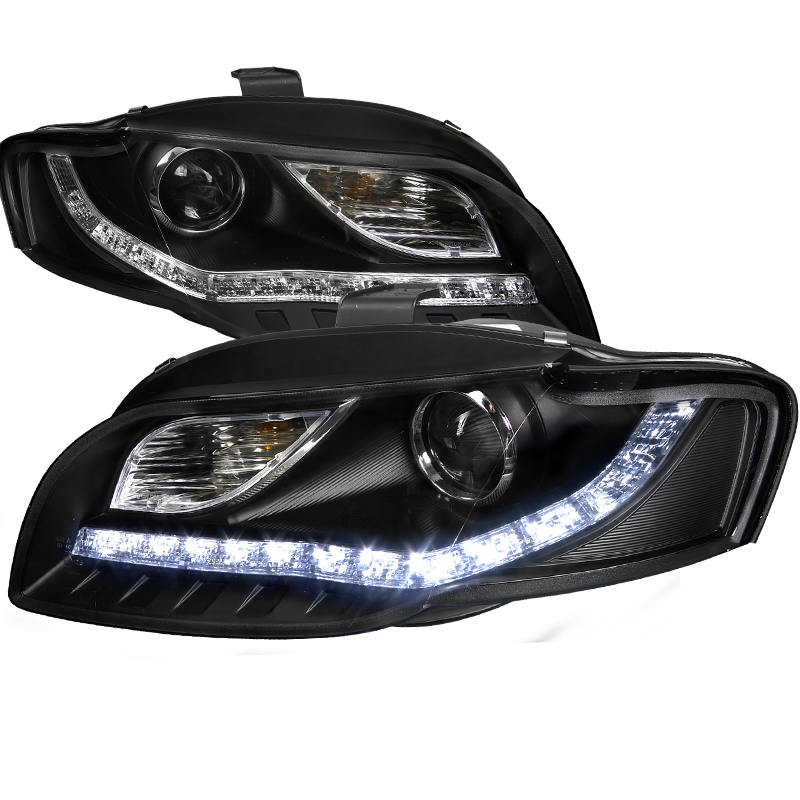 Prjector Headlight Black R8 Style for Audi A4 years 2006-2008