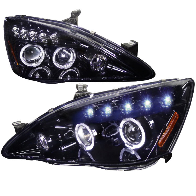 Smoked Lens Gloss Black Housing Projector Headlights for Honda Accord years 2003-2007