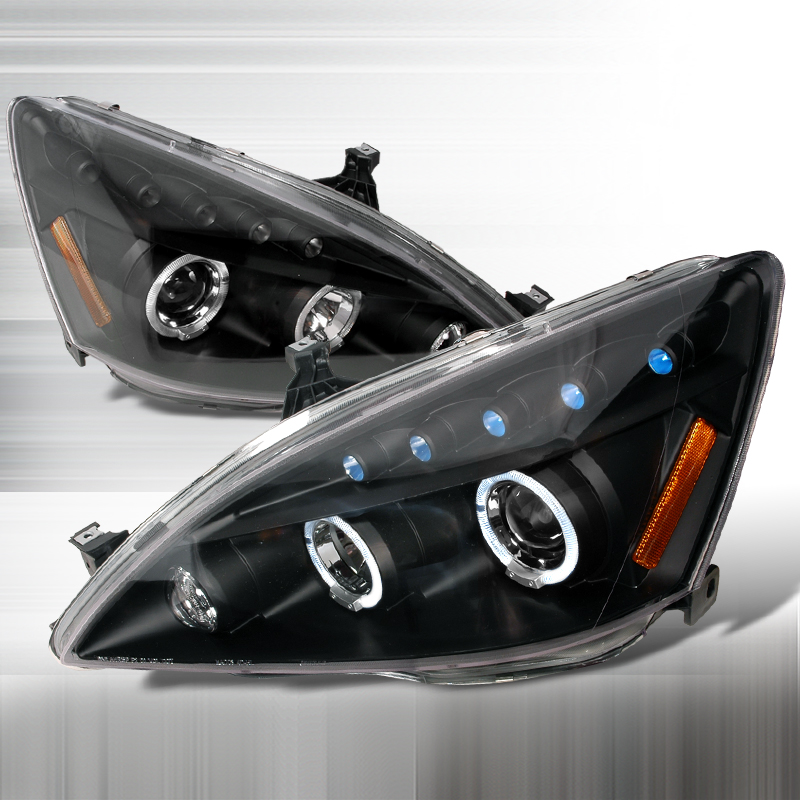 Halo LED Projector Black for Honda Accord years 2003-2007