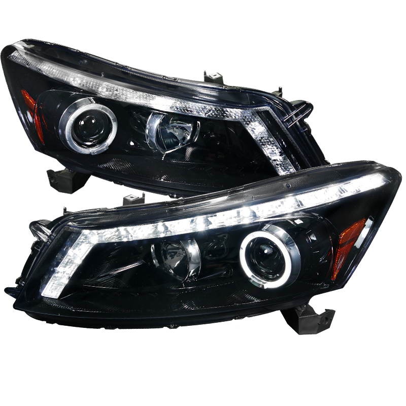 Smoked Lens Gloss Black Housing Projector Headlights Sedan Model for Honda Accord years 2008-2011