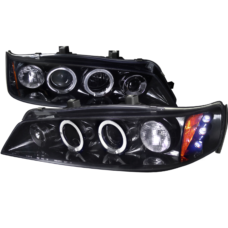 Smoked Lens Gloss Black Housing Projector Headlights for Honda Accord years 1994-1997