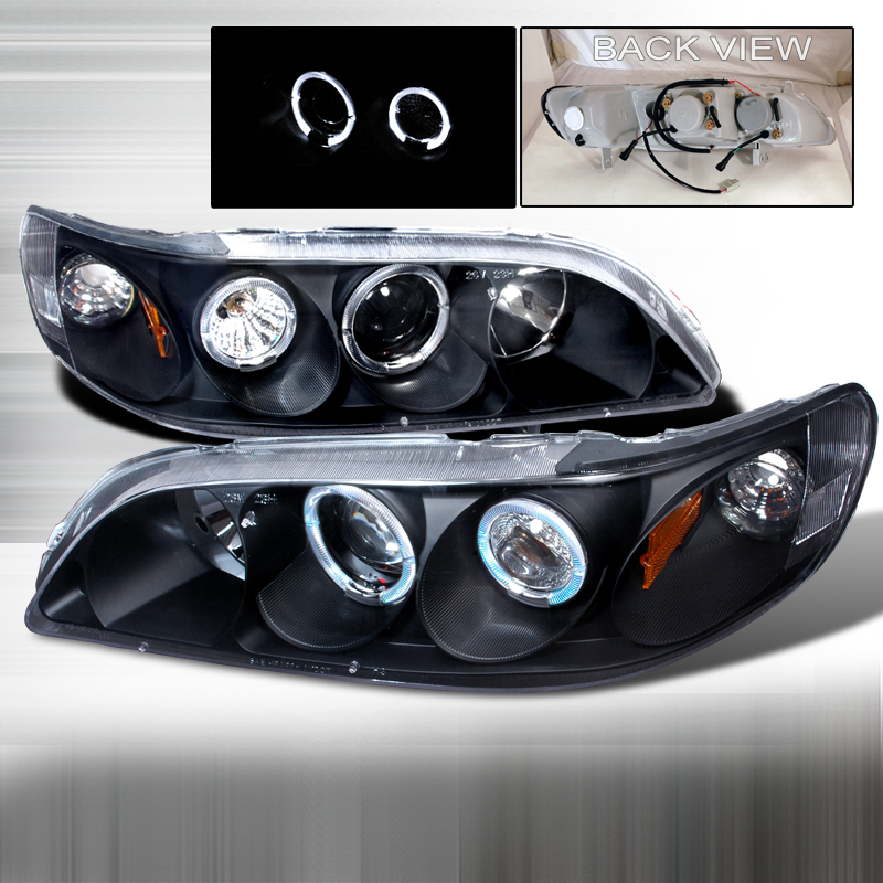 Halo Projector Headlights Black for Honda Accord years 1998-2002