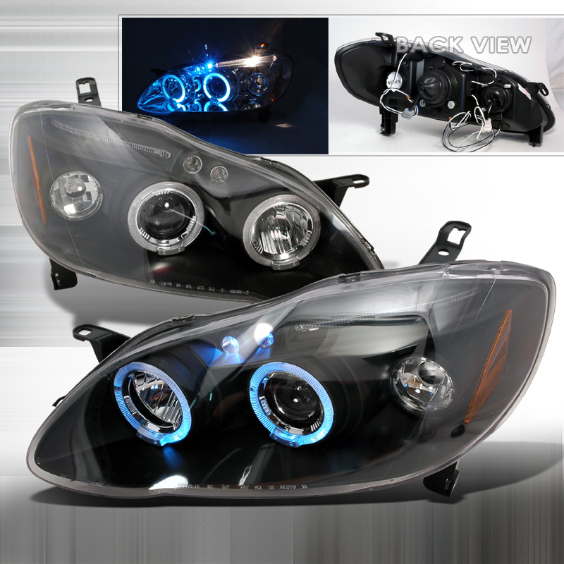 Halo LED Projector Black for Toyota Corolla years 2003-2008