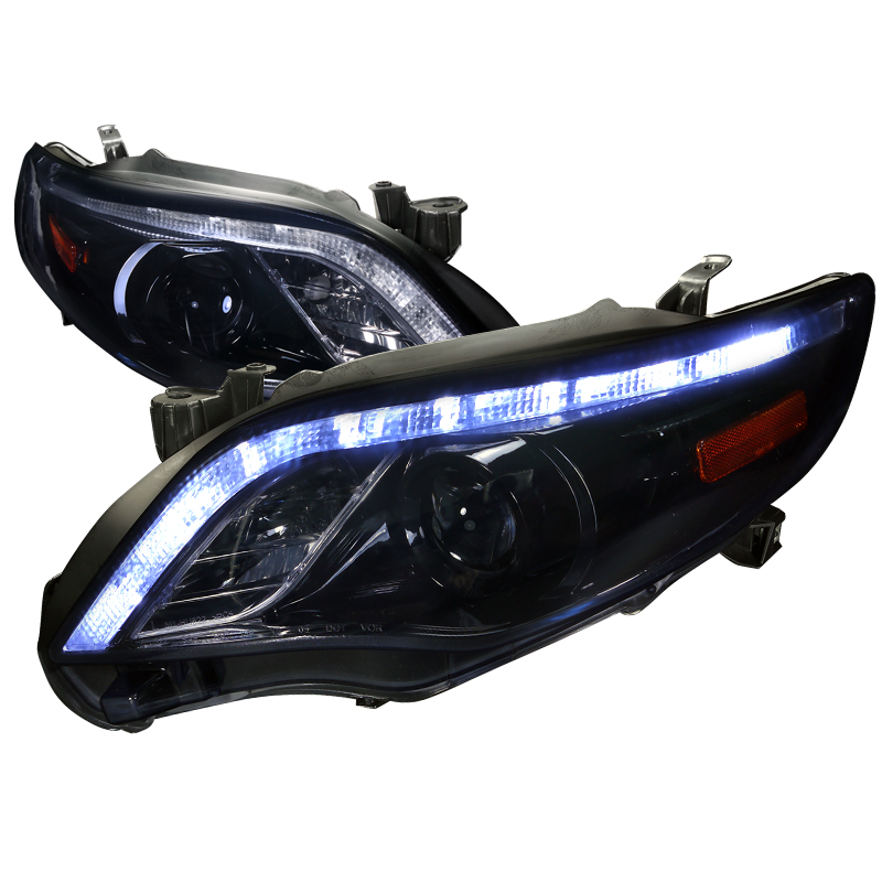 Projector Headlight Glossy Black Housing With Smoked Lens for Toyota Corolla years 2011-2013