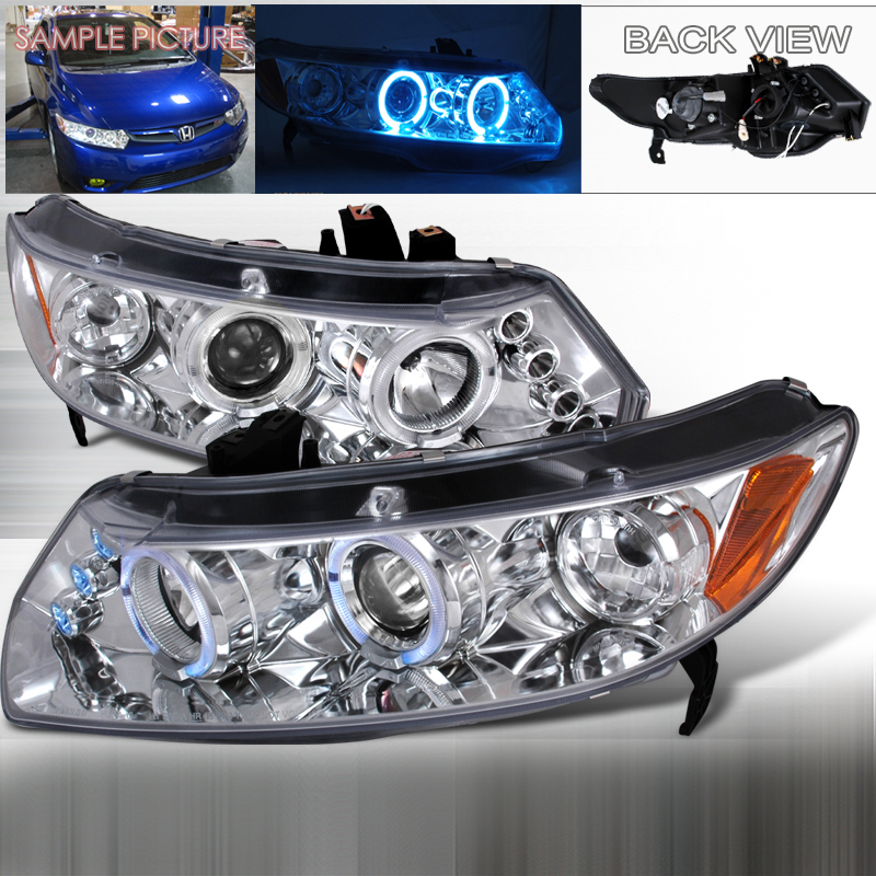 Halo LED Projector Chrome for Honda Civic years 2006-2011