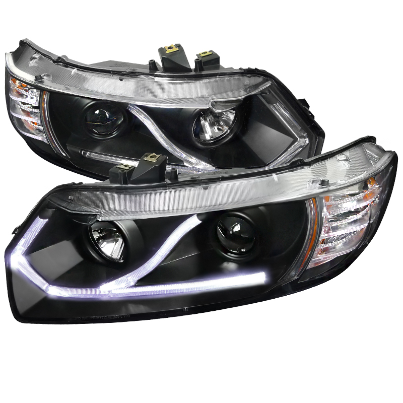 LED Projector Headlight Black Housing for Honda Civic years 2006-2009