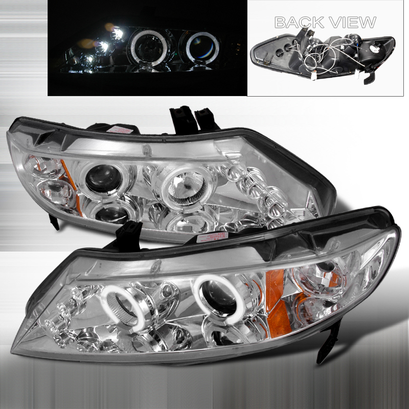 Halo LED Projector Chrome for Honda Civic years 2006-2011