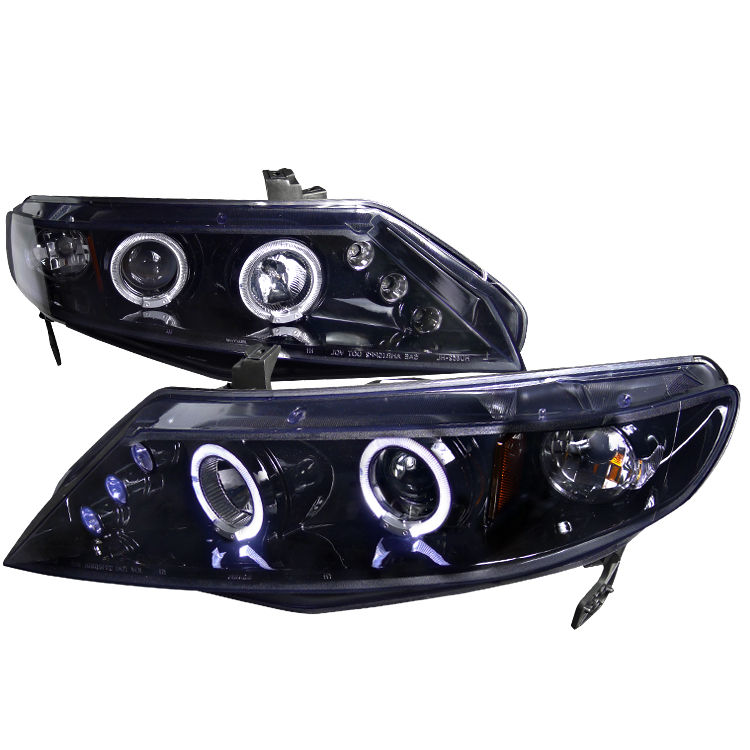 Smoked Lens Gloss Black Housing Projector Headlights for Honda Civic years 2006-2010