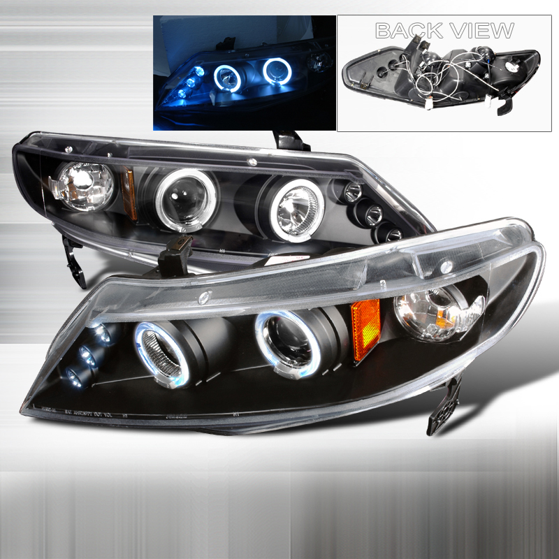 Halo LED Projector Black for Honda Civic years 2006-2011