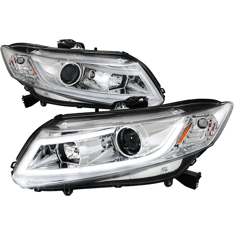 R8 Style LED Projector Headlight Chrome for Honda Civic years 2012-2013