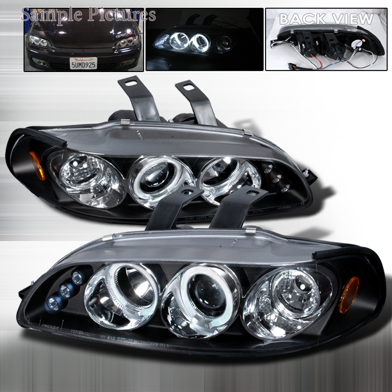 Halo LED Projector Black for Honda Civic years 1992-1995