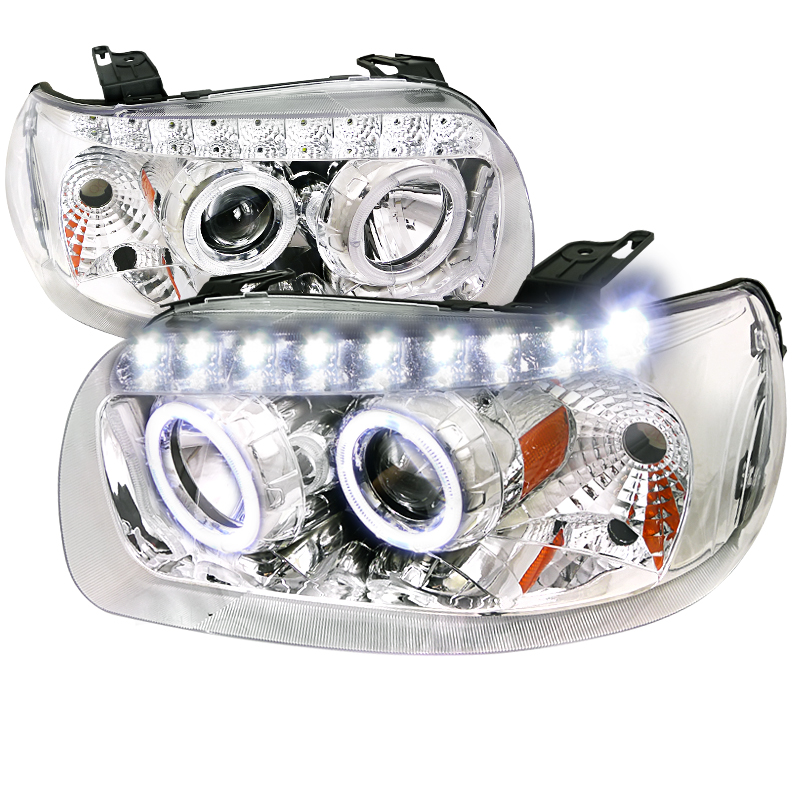 Projector Headlight Chrome With Amber Reflector for Ford Escape years 2005-2007