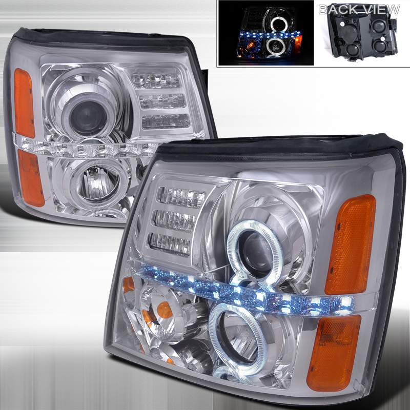 Projector Headlight Chrome Housing for Cadillac Escalade years 2002-2006