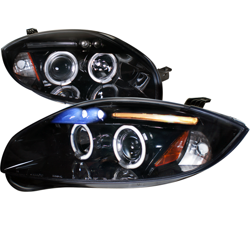 Halo Projector Headlights Smoke Lens Gloss Black Housing for Mitsubishi Eclipse years 2006-2011