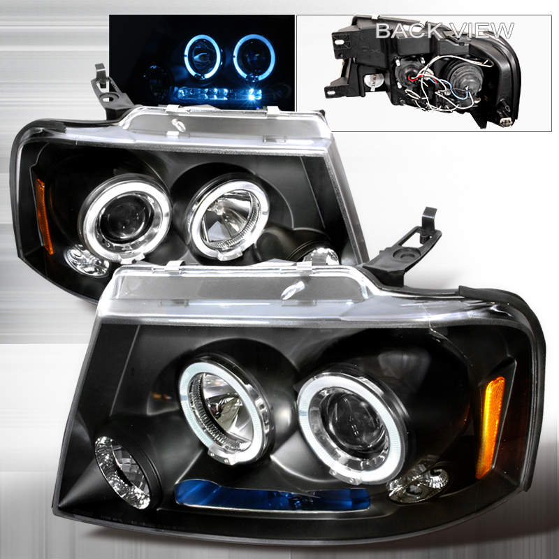 Halo LED Projector Black for Ford F150 years 2004-2008