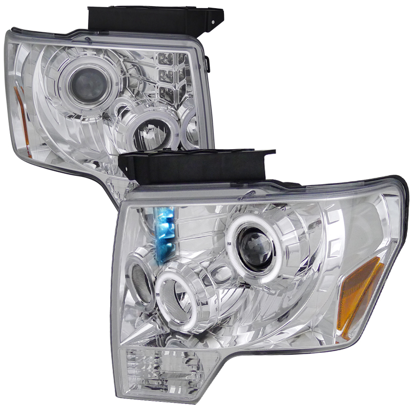 Dual Halo LED Projector Headlights for Ford F150 years 2009-2011