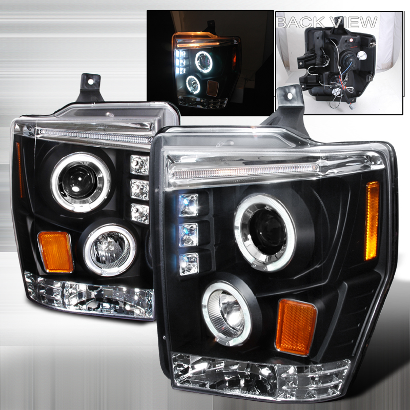 Halo LED Projector Black for Ford F250 years 2008-2010