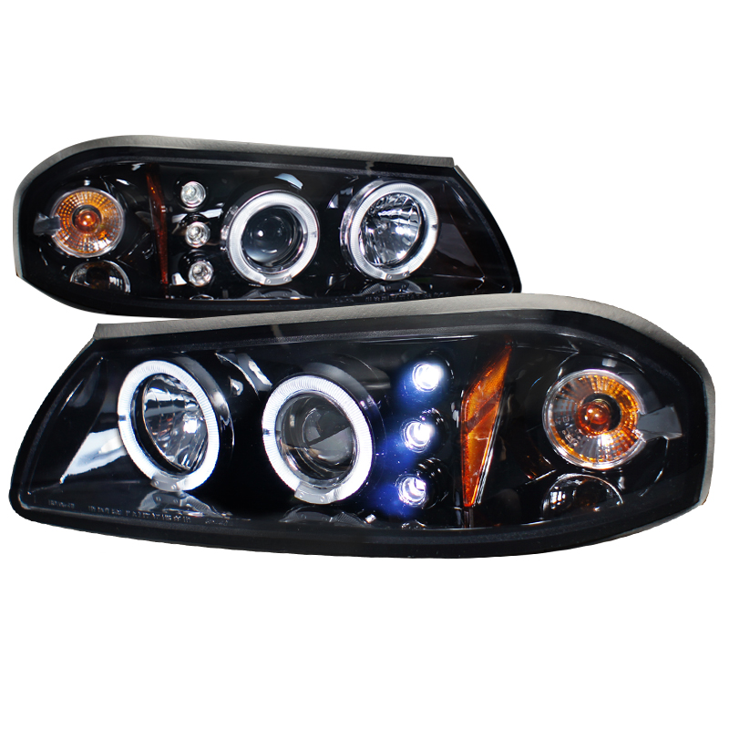 Halo Projector Headlight Gloss Black Housing Smoke Lens for Chevrolet Impala years 2000-2005