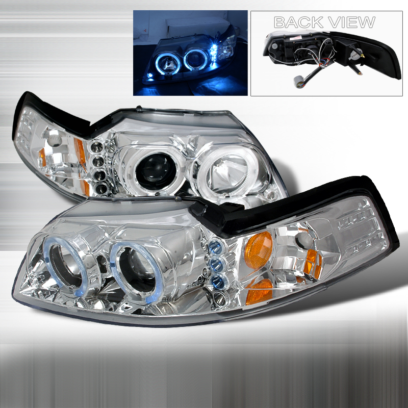 Halo LED Projector Chrome for Ford Mustang years 1999-2004