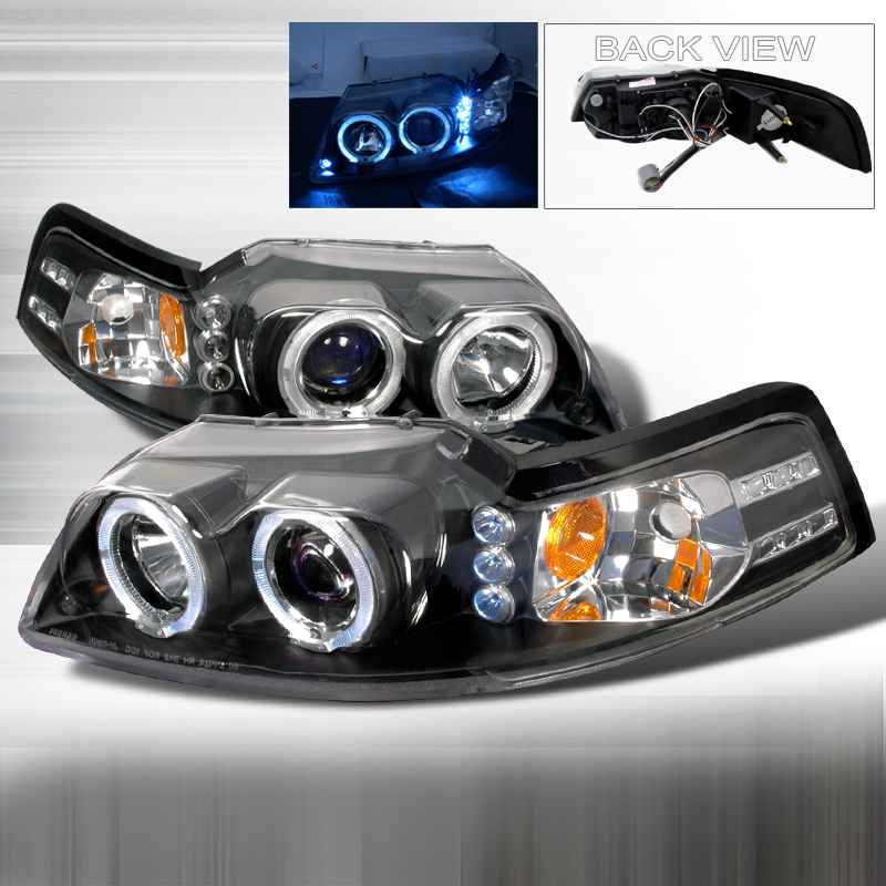 Halo LED Projector Black for Ford Mustang years 1999-2004