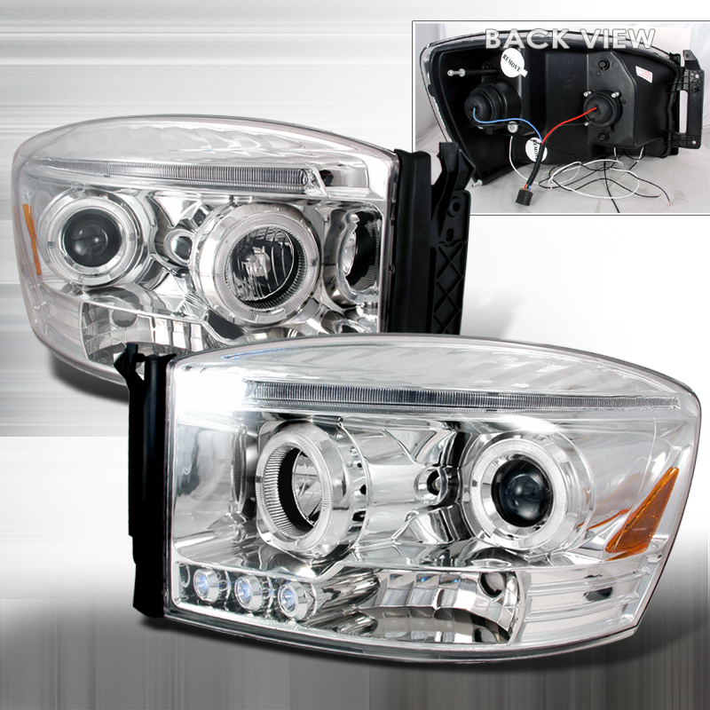 Halo LED Projector Chrome for Dodge RAM years 2006-2008