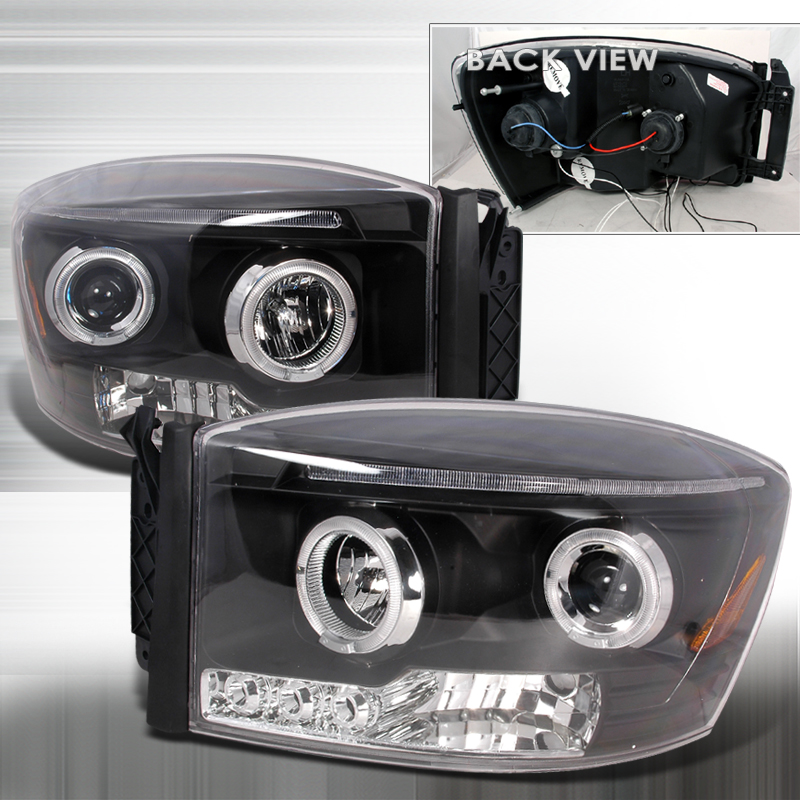 Halo LED Projector Black for Dodge RAM years 2006-2008