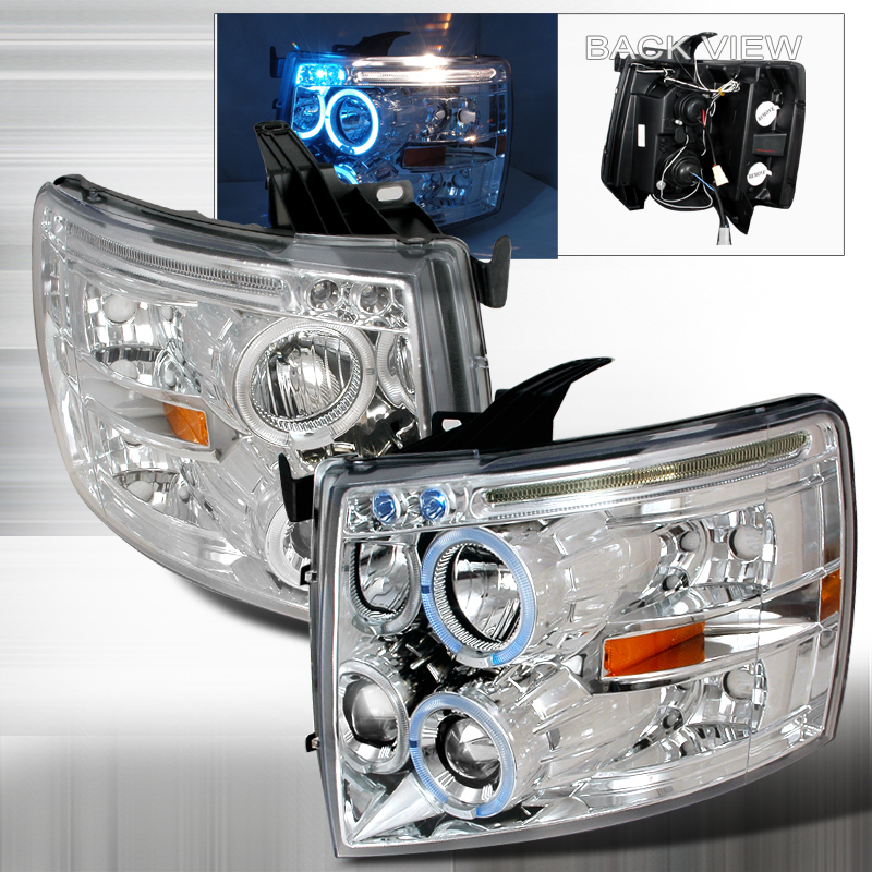 Halo LED Projector Chrome for Chevrolet Silverado years 2007-2010