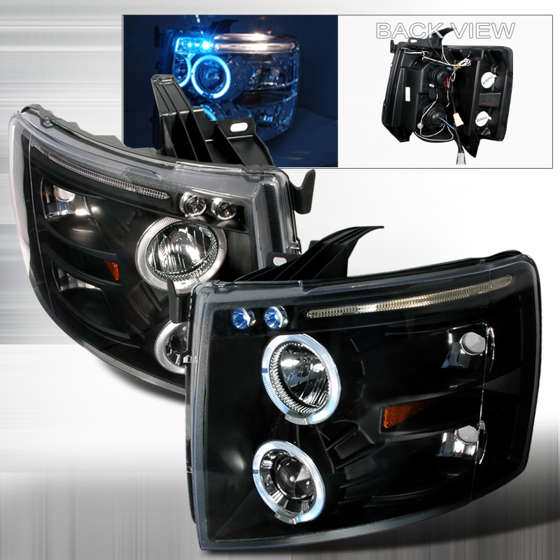 Halo LED Projector Black for Chevrolet Silverado years 2007-2010